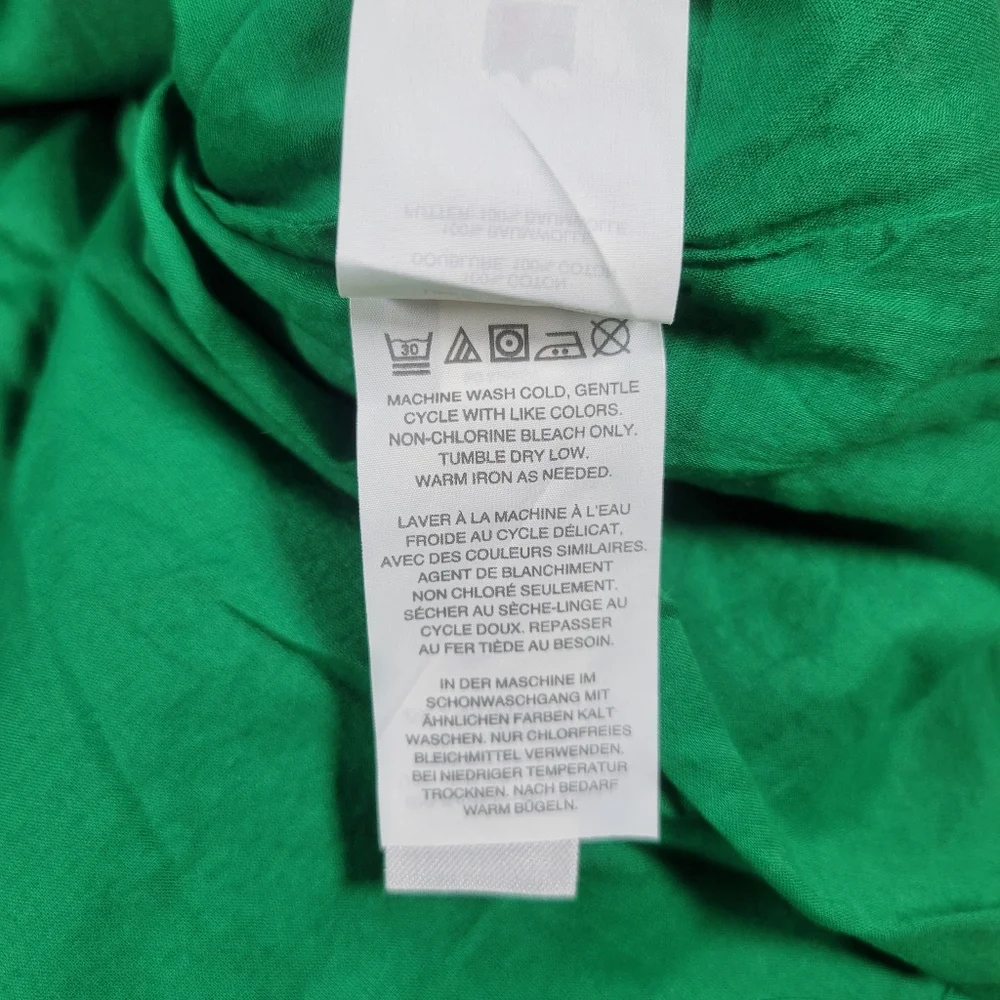 J Crew Eyelet Dress Womens 00 Kelly Green Sleeveless Button Front Clover‎ Preppy